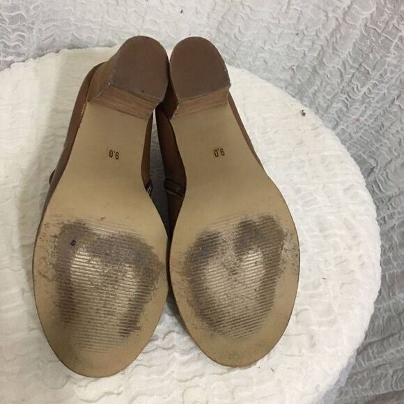 Steve Madden Brown Leather Open Toe Booties Size 9 - Picture 11 of 11